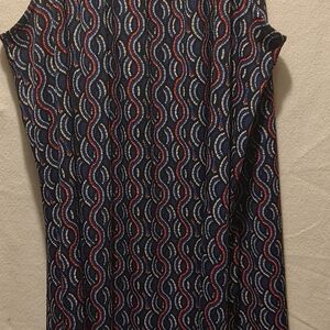Michael Kors Chain Shoulder Stretch Sea Coral Midi Dress Size S/M